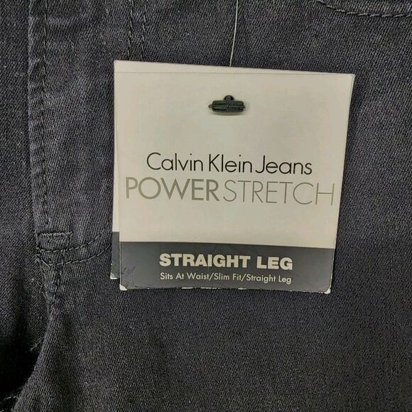Calvin Klein Black Denim Straight Leg Power Stretch Jeans Size 6 NWT *Flaw* - Picture 4 of 10